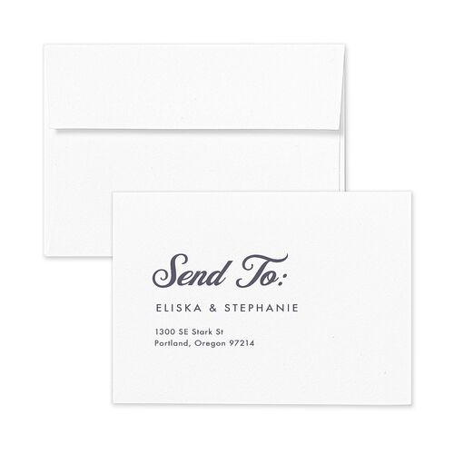 Our Day Response Card Envelopes White Regency Blue Return Address Signature Standard