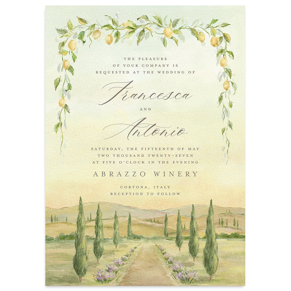 Elegant Italy Wedding Invitations