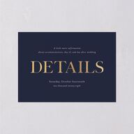 Classically Stated Wedding Event Detail Cards Navy Gold Signature Standard