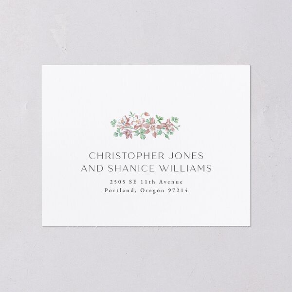 Scenic Denver Colorado All-in-One Wedding Invitations Peach Pink Signature Light Both Recipient and Return Addresses No