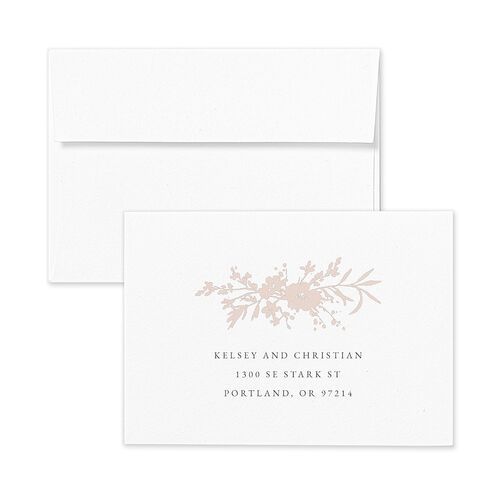 Gilded Wildflower Wedding Response Card Standard Envelopes White Blossom Return Address Signature Standard