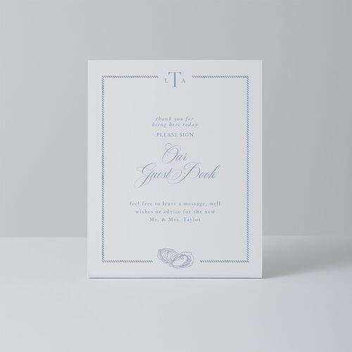 Coastal Oysters and Anchors Bar Bended Tabletop Sign X-small Sea Blue Standard Plastic XS Tabletop Bar
