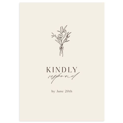 Simple Boho Flowers Wedding Response Cards Champagne Signature Standard