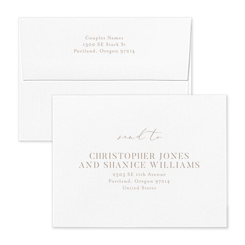 Elegant Garden Save the Date Petite Card Envelopes Blue Standard Thyme Both Recipient and Return Addresses Signature