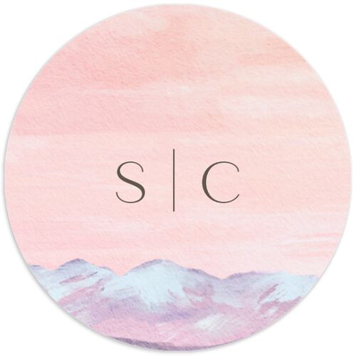 Scenic Denver Colorado Wedding Stickers Peach Pink