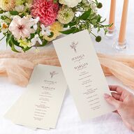 Simple Boho Flowers Wedding Programs Raspberry Signature