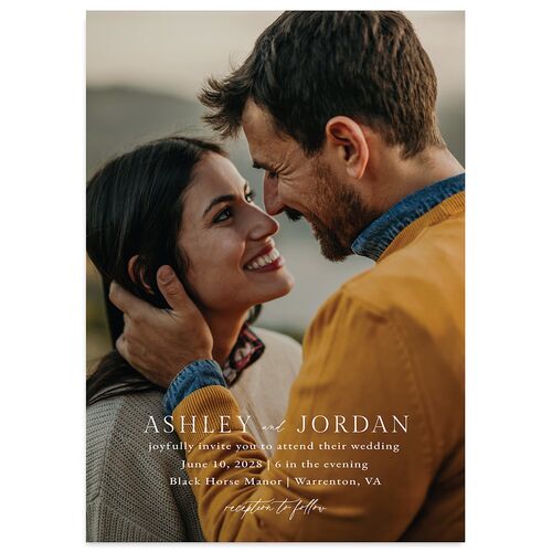 Simply Captured Wedding Invitations Charcoal Signature Blank No Standard