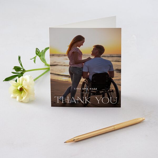 Hawaiian Tropical Orchid Oval Thank You Cards Crimson