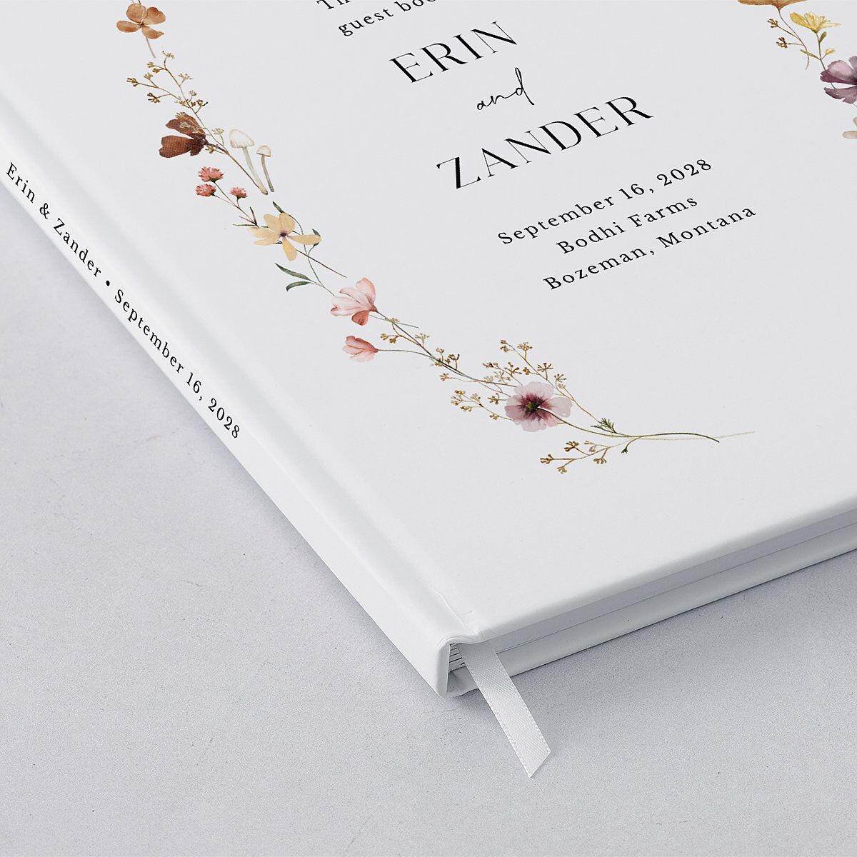 Simple Bohemian Wildflowers Guest Books Cotton