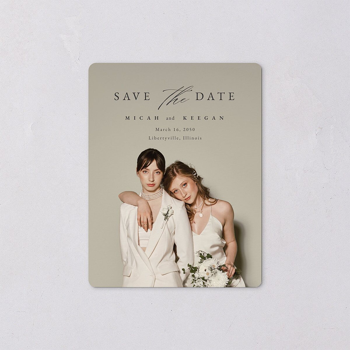 Illustrated Vines Save The Date Magnets — view 1