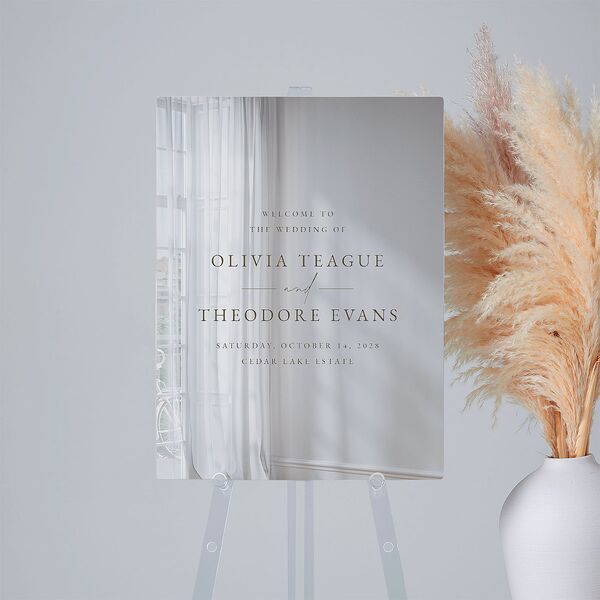 Eucalyptus Bouquet Mirrored Acrylic Welcome Sign Medium Terracotta Mirrored Acrylic M Welcome Standard