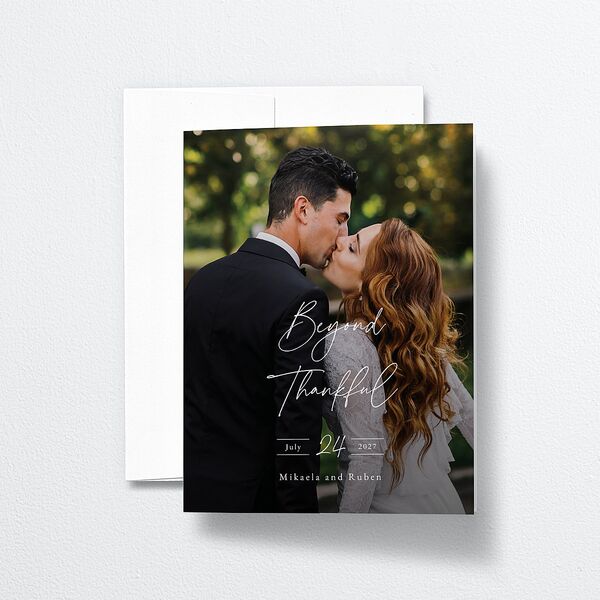 Fairytale Woodgrain Slab Thank You Cards Pure White