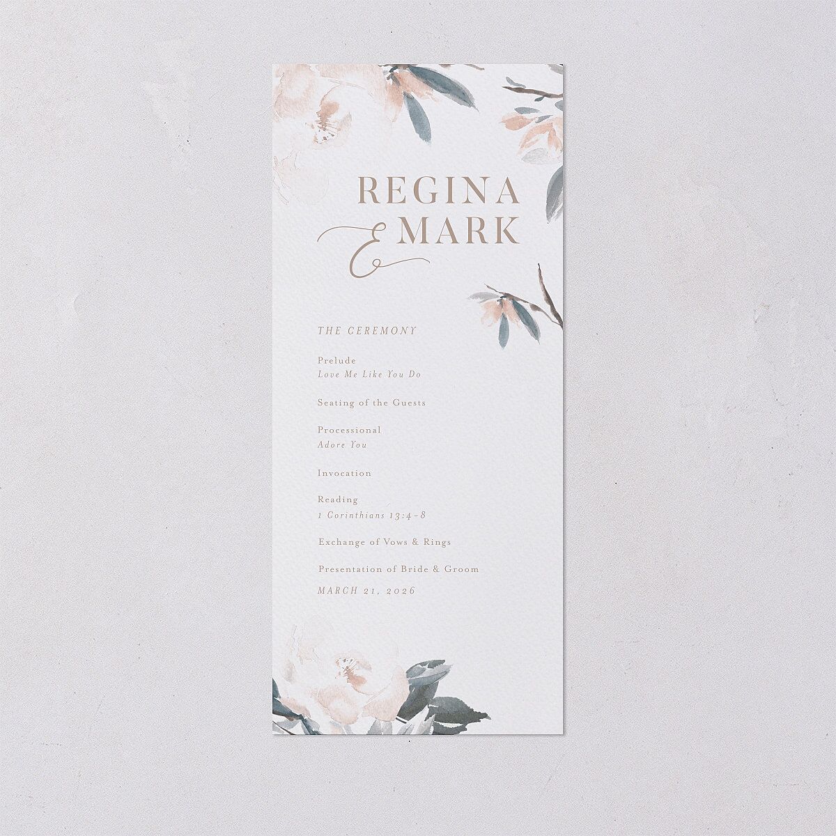Elegant Garden Wedding Programs Thyme Signature