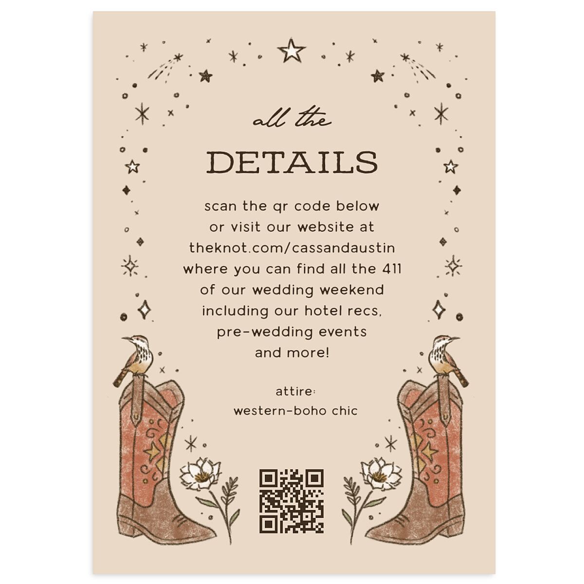 Southwestern Nouveau Wedding Enclosure Cards