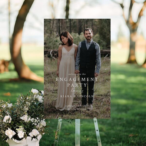 Captured Love Engagement Party Standard Welcome Sign Large Pure White Standard Indoor Foam Core L Welcome