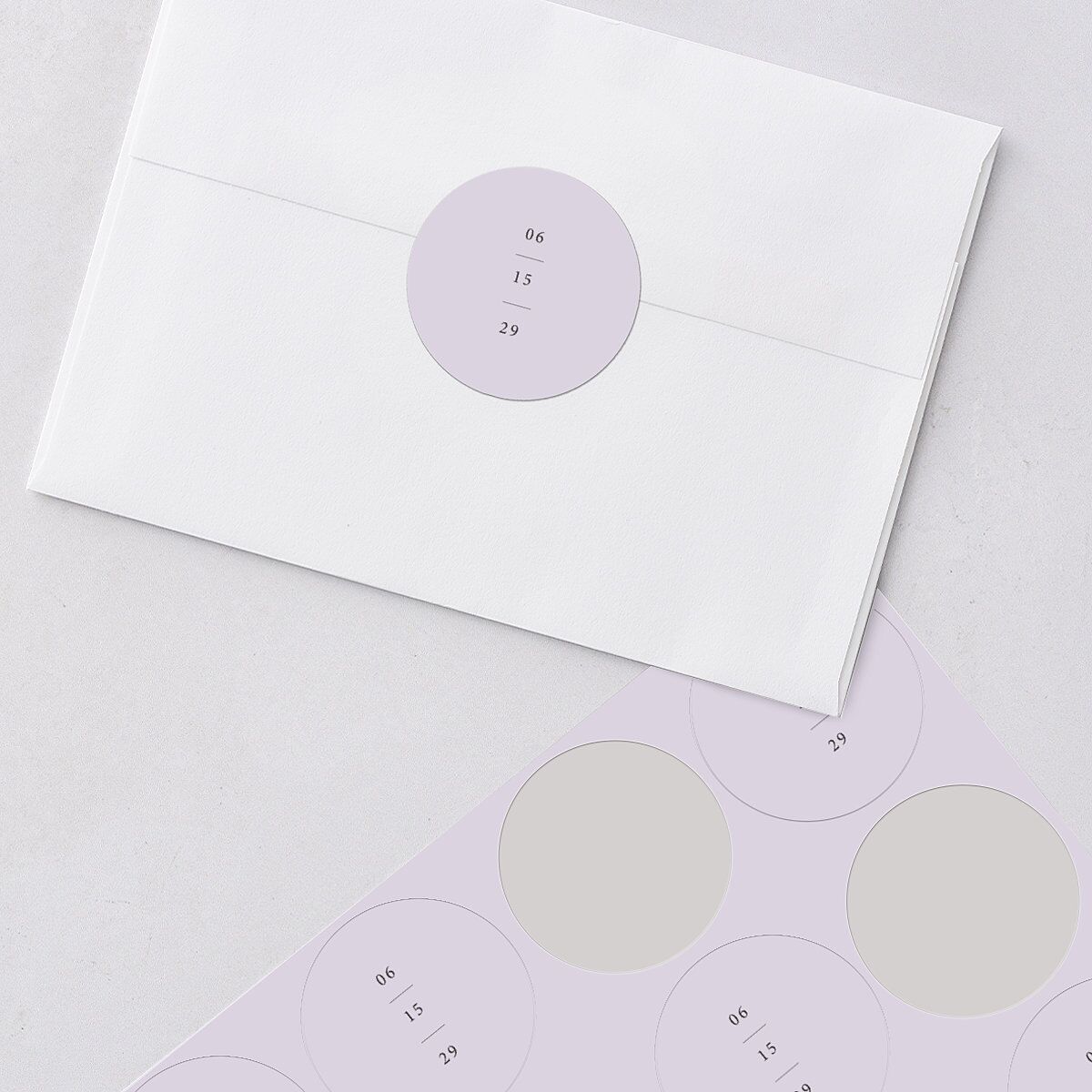 Just Love Wedding Stickers Sheer Lilac Circle