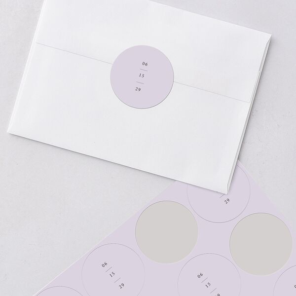 Just Love Wedding Stickers Sheer Lilac Circle