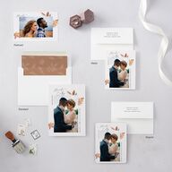 Falling Leaves Save the Date Petite Cards Chestnut Signature smooth Blank No Standard