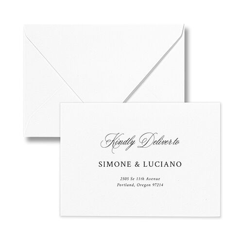 Your Own Classic Italian Venue Response Card Euro Envelopes White Pure White Return Address Luxe