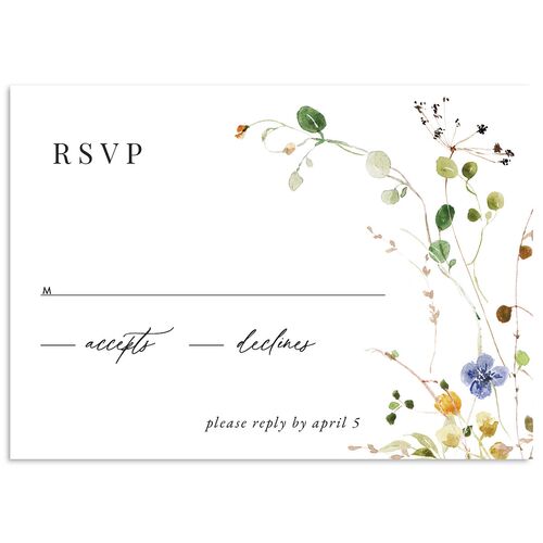 Delicate Wildflower Wedding Response Cards Licorice Signature Standard