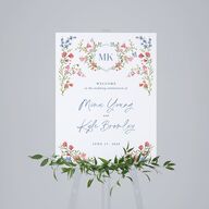 Fairytale Wildflower Crest Standard Welcome Sign Medium Pure White Standard Indoor Foam Core M Welcome