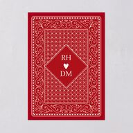 Las Vegas Playing Card Rehearsal Dinner Invitations Jewel Red Signature Blank Standard