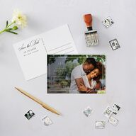 Timeless Frame Save The Date Postcards  Pure White Postcard