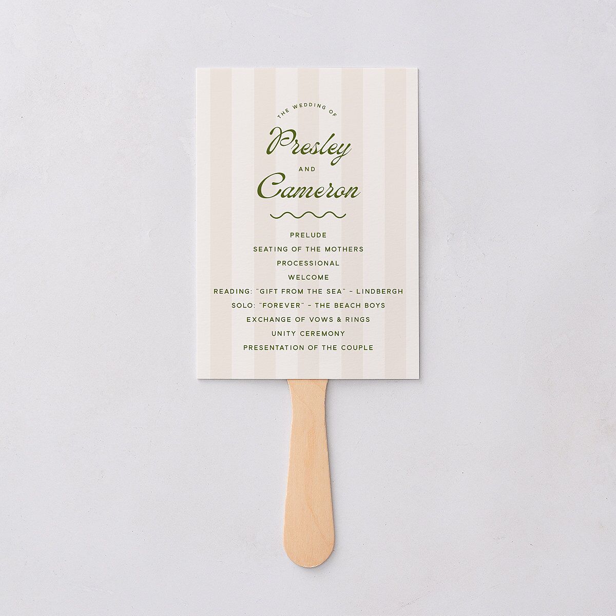 Cabana Stripes Fan Programs Olive Signature Standard
