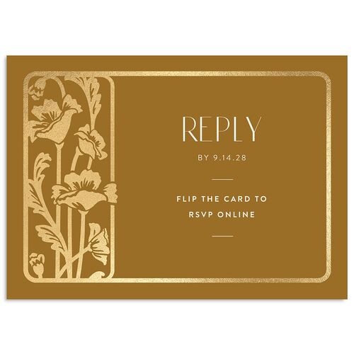 Gilded Nouveau Wedding Response Cards Gold Saddle Signature Standard