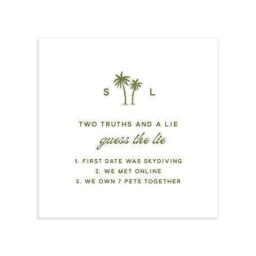 Cabana Stripes Bridal Shower Cocktail Napkins Game Olive Napkin Uncoined