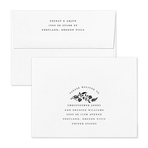Rustic Kingdom Thank You Card Envelopes White Medieval Grey Both Recipient and Return Addresses Signature Standard