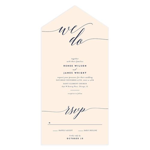 We Do All-in-One Wedding Invitations Pink Cotton Signature Light Both Recipient and Return Addresses No