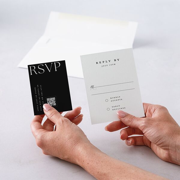 Classic Capture QR Code RSVP Cards Midnight Signature Standard