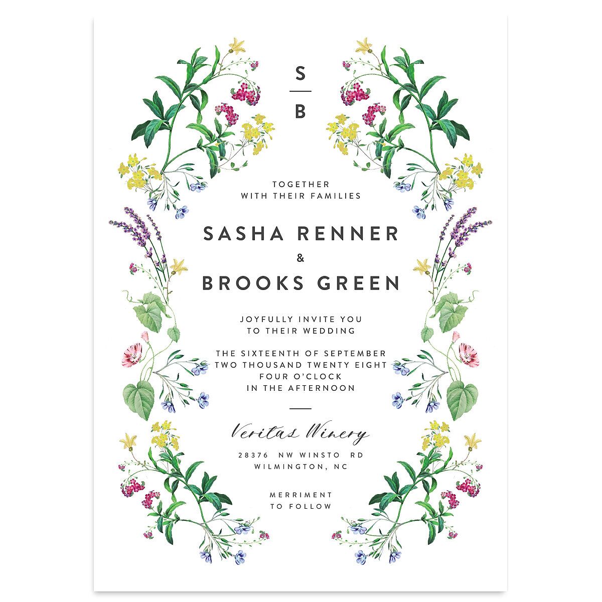 Enchanted Wildflower Wedding Invitations