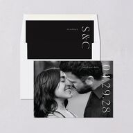 Timeless Elegance Save The Date Cards Midnight Signature smooth Blank No Standard