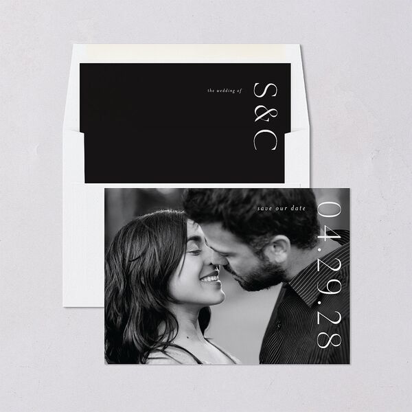 Timeless Elegance Save The Date Cards Midnight Signature smooth Blank No Standard