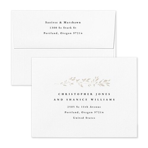Dainty Frame Thank You Card Envelopes Blue Pure White Return Address Signature Standard
