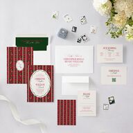 Elegant Vintage Christmas Wedding Invitations Jewel Red Signature Blank No Standard