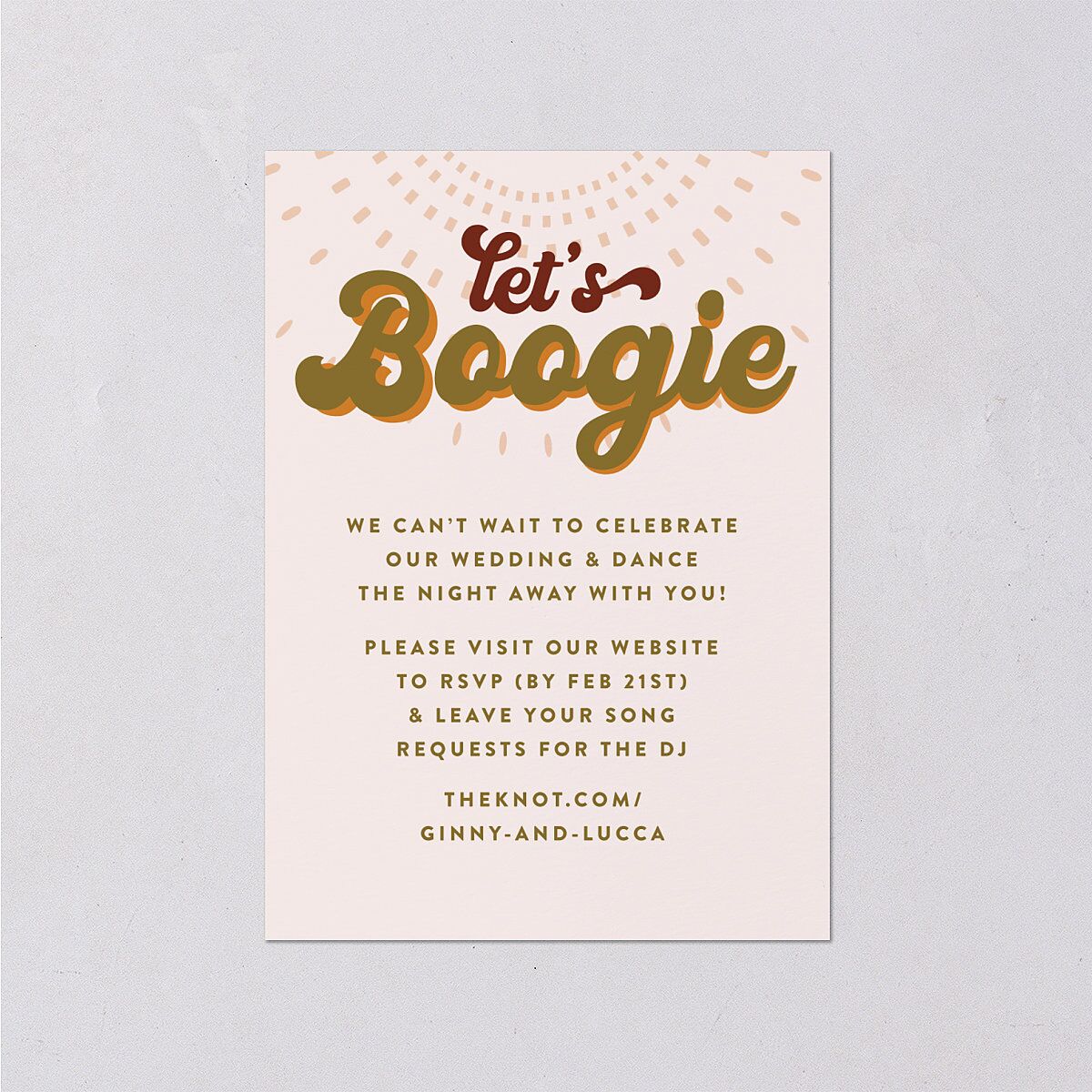 Disco Love Wedding Response Cards Umber Signature Standard