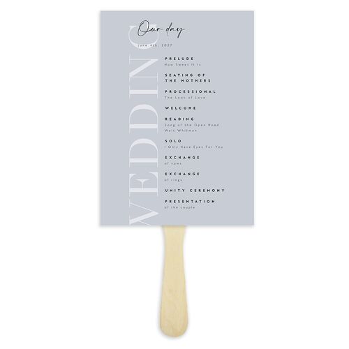 Modern Vow Fan Programs Slate Signature Standard