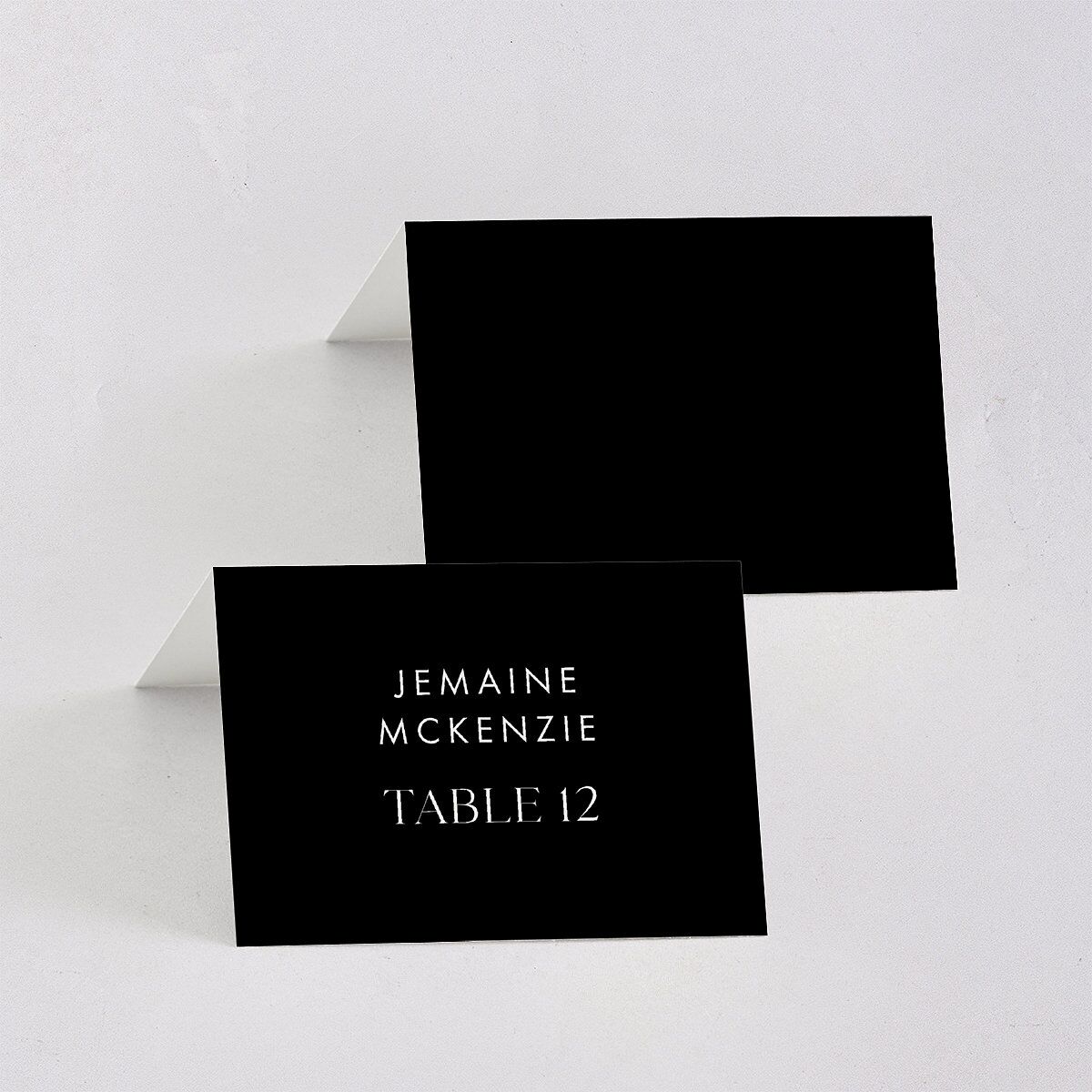 Modern Contrast Place Cards Midnight Signature