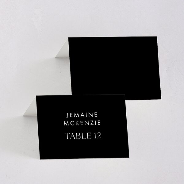 Modern Contrast Place Cards Midnight Signature