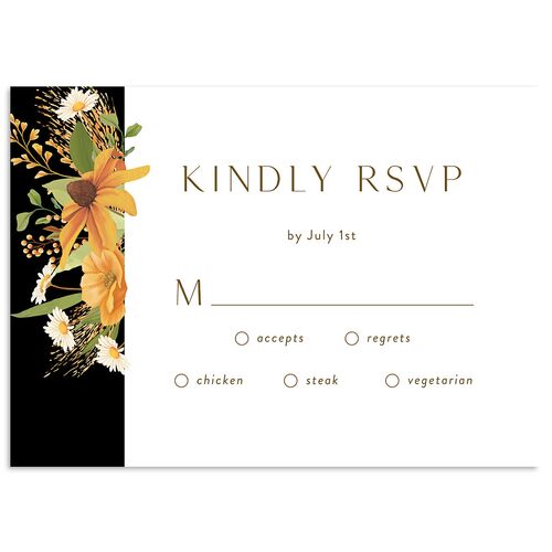 Sweet Sunflowers Wedding Response Cards Licorice Signature Standard