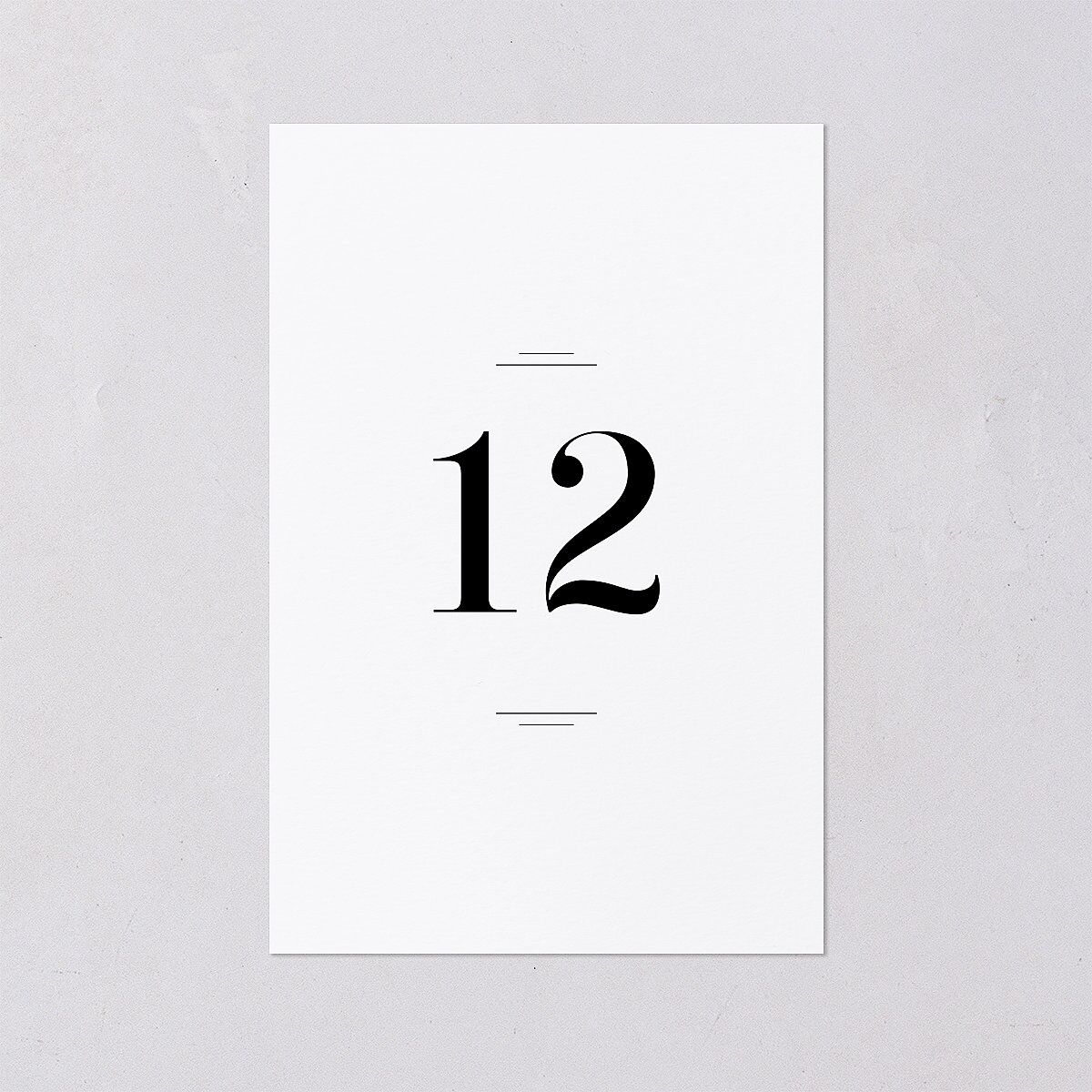 Country Club Table Numbers Pure White Signature