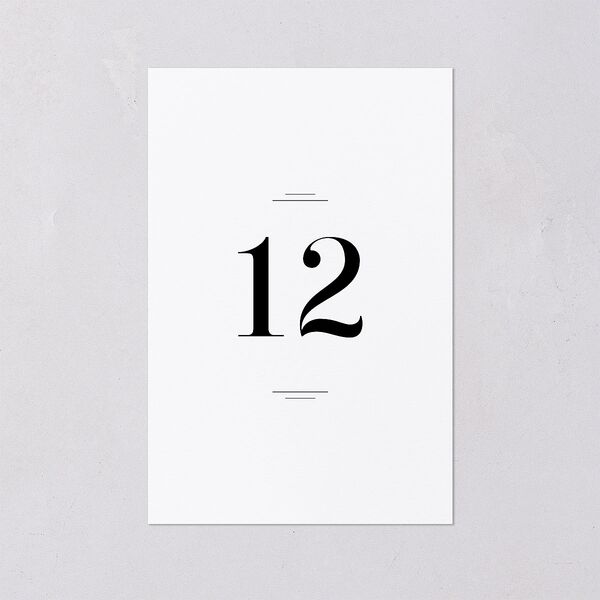Country Club Table Numbers Pure White Signature