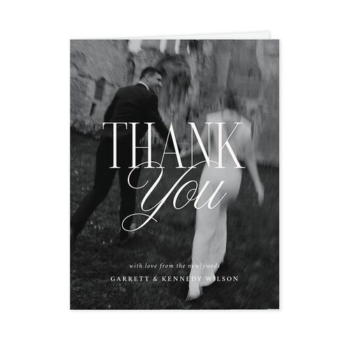 Maximalist Photo Crest Thank You Cards Linen