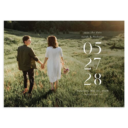 Greenery Altar Save the Date Cards Licorice Signature smooth Blank No Standard