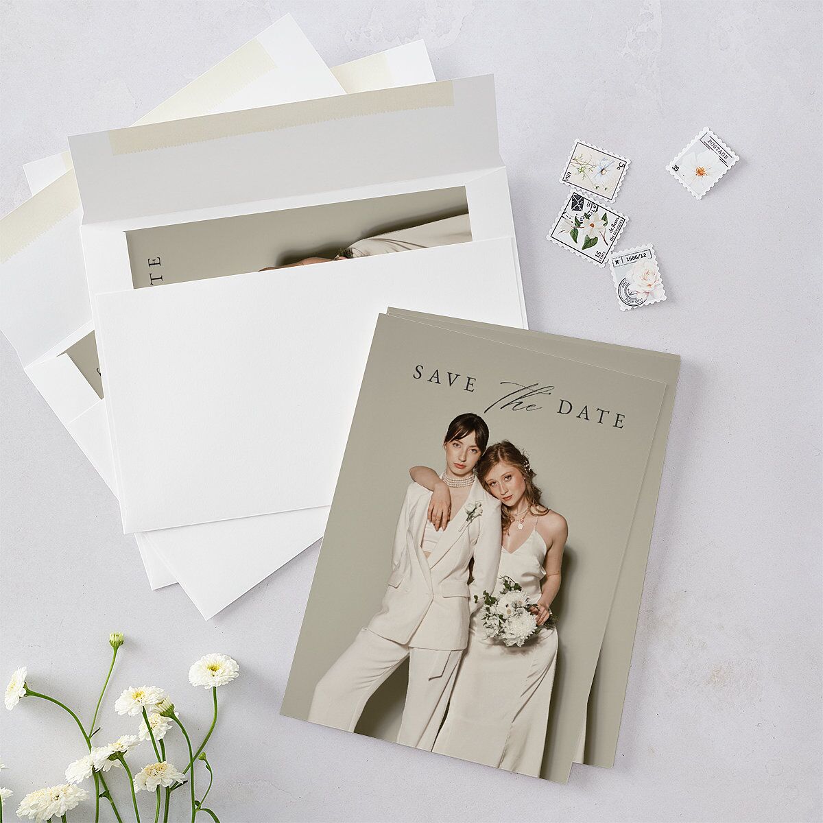 Illustrated Vines Save The Date Cards — view 5