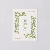 Block Print Save the Date Petite Cards Meadow Signature smooth Blank No Standard