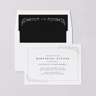 Delicate Frame Rehearsal Dinner Invitations Pure White Signature Blank Standard